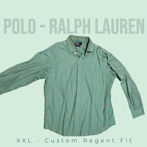 Ralph Lauren Classic Fit Men's XXL Green/Purple Plaid Oxford Button-Down Shirt